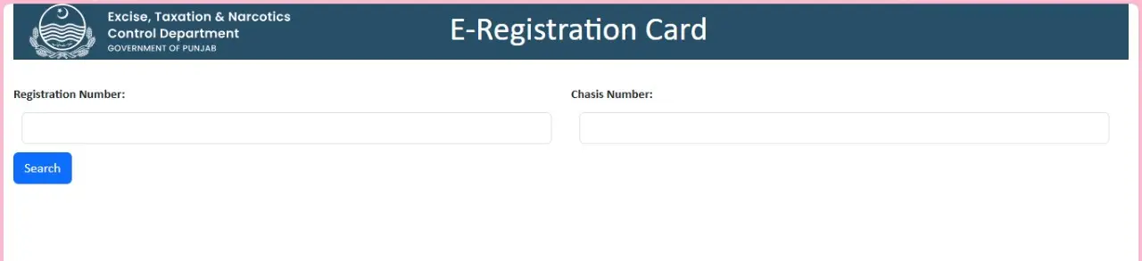 vehicle smart status check by entering chassis and registration number